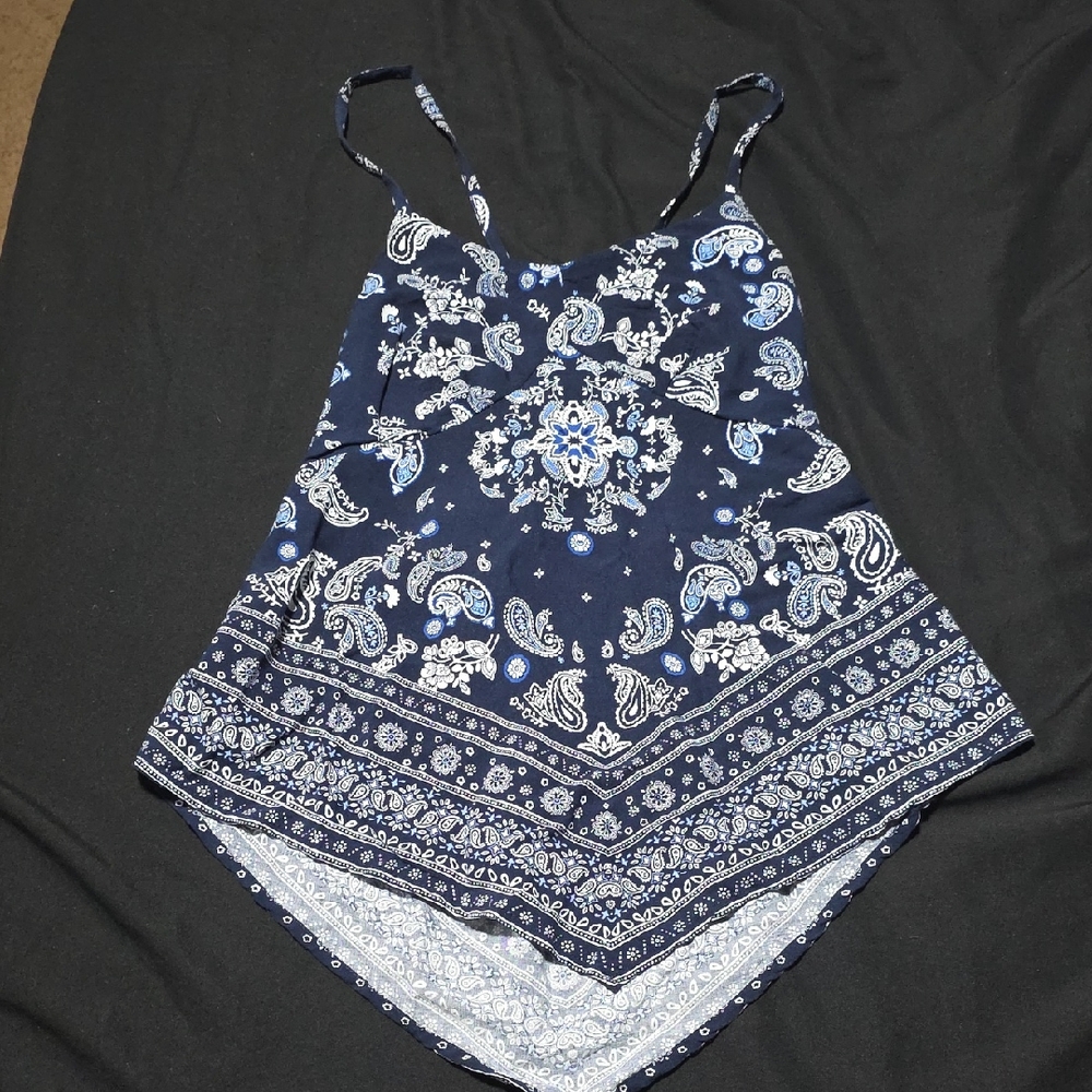 No Boundaries Navy Blue Paisley Camisole
